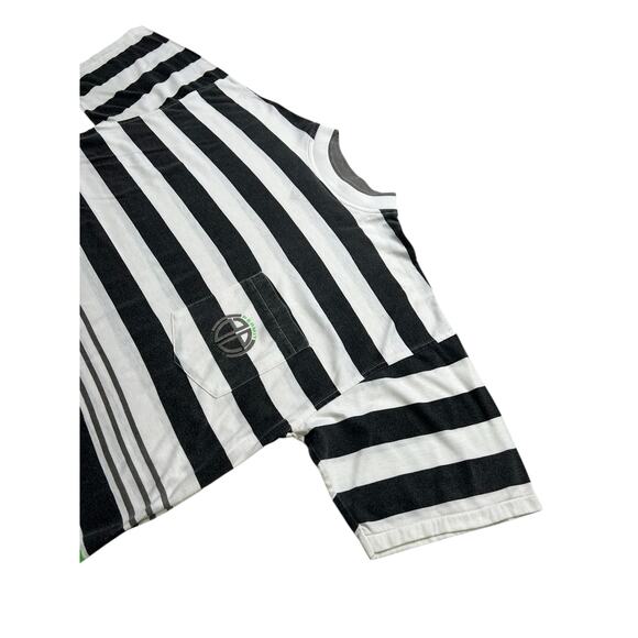 Vintage Permit Stripe T-Shirt Black White Green Accent Pocket Tee Sz Large surf - Picture 5 of 9